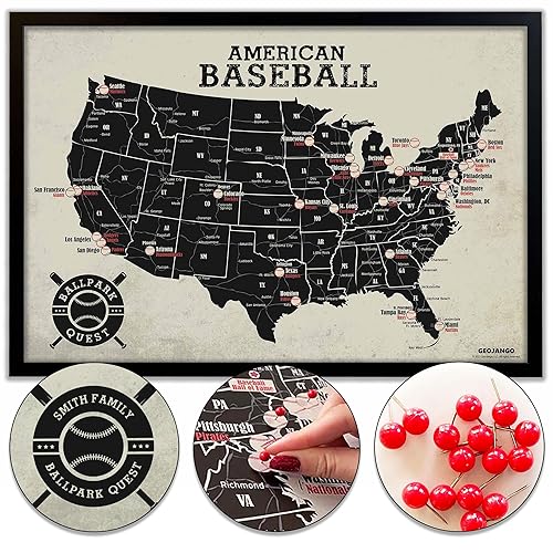 American Ballparks Push Pin Map