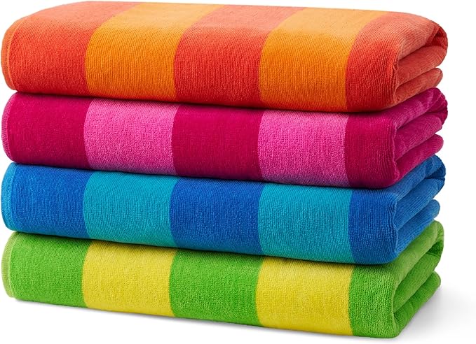 Ben Kaufman 100% Cotton Velour Towels - Oversized Luxury Beach Towels