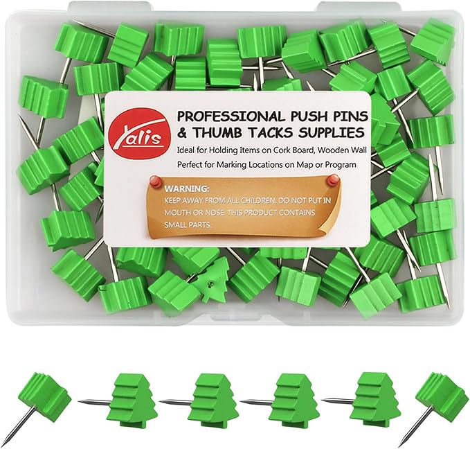 Green Tree Push pins